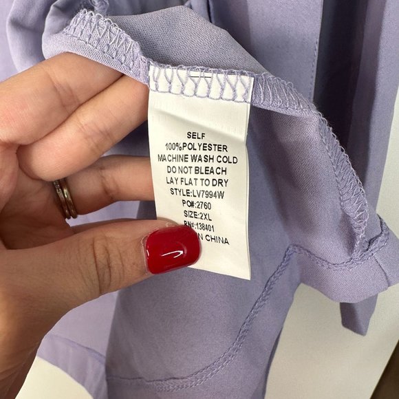 Vada Winter Blazer Womens 2XL Light Purple Open Front Oversized - Picture 6 of 8